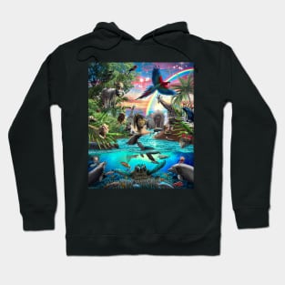 Underwater Jungle Animal Animals Scene Hoodie